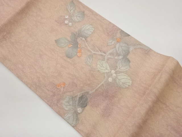 JAPANESE NAGOYA OBI FOR SUMMER / WOVEN LEAVES